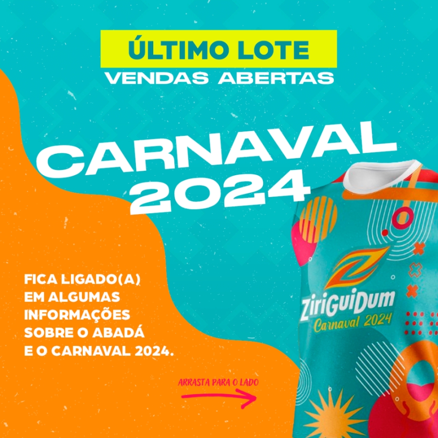 Estão liberadas as vendas do último lote do Carnaval Ziriguidum 2024.